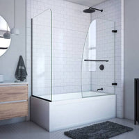 Thumbnail for DreamLine Aqua Uno 56-60 in. W x 30 in. D x 58 in. H Frameless Hinged Tub Door with Return Panel - BNGBath