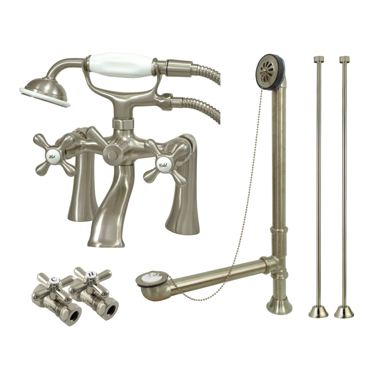 Kingston Brass CCK268ORB Vintage Deck Mount Clawfoot Tub Faucet Package, - BNGBath