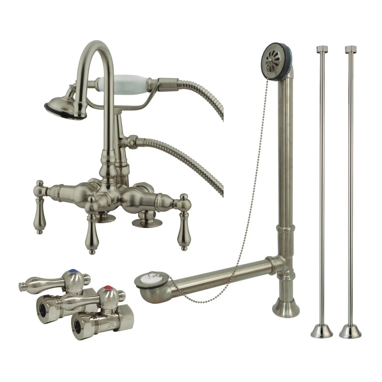Kingston Brass CCK13T5 Vintage Deck Mount Clawfoot Tub Faucet Package, - BNGBath