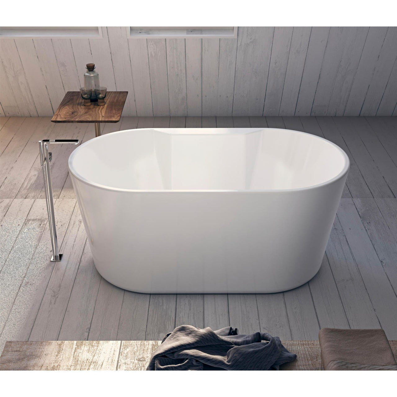 Aqua Eden VTDE563224 56-Inch Acrylic Freestanding Tub with Drain - BNGBath