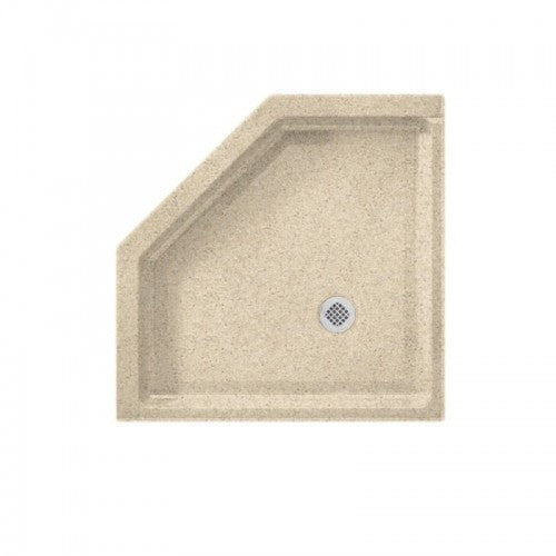 Swan Solid Surface 38-In X 38-In Neo-Angle Shower Base With Center Drain - BNGBath