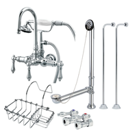 Thumbnail for Kingston Brass Wall Mount Clawfoot Tub Faucet Package with Supply Line - BNGBath