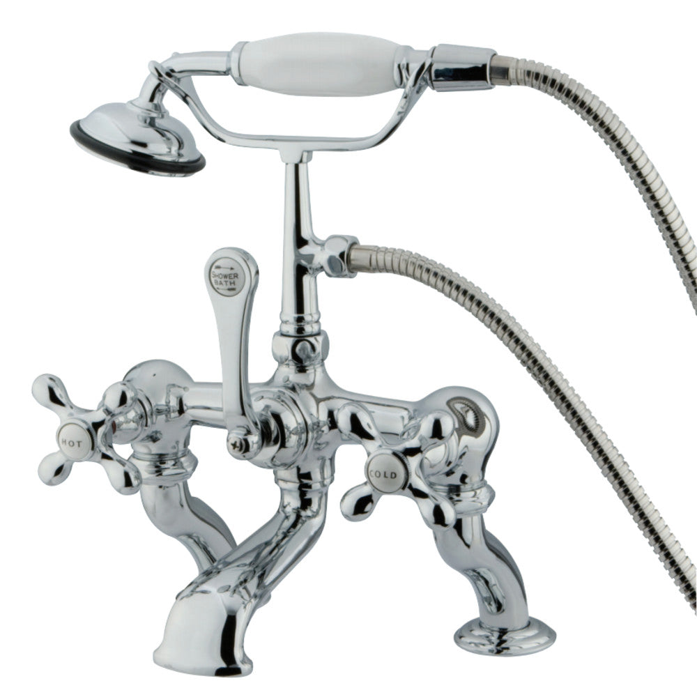 Kingston Brass CC416T1 Vintage 7-Inch Deck Mount Tub Faucet with Hand Shower, Polished Chrome - BNGBath