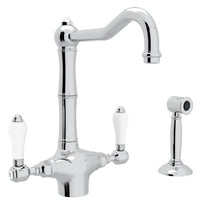 Thumbnail for ROHL Acqui Single Hole Column Spout Kitchen Faucet with Sidespray - BNGBath