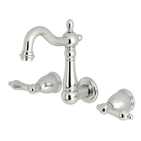 Thumbnail for Kingston Brass KS1221AL Wall Mount Bathroom Faucet, Polished Chrome - BNGBath
