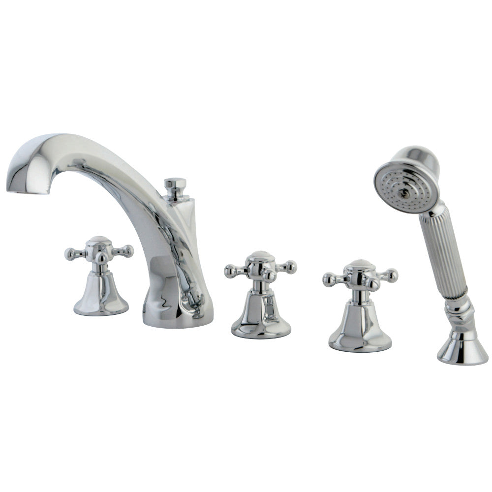 Kingston Brass KS43215BX Metropolitan Roman Tub Faucet with Hand Shower, Polished Chrome - BNGBath