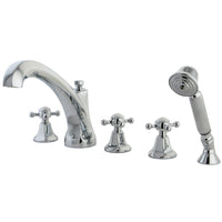 Thumbnail for Kingston Brass KS43215BX Metropolitan Roman Tub Faucet with Hand Shower, Polished Chrome - BNGBath