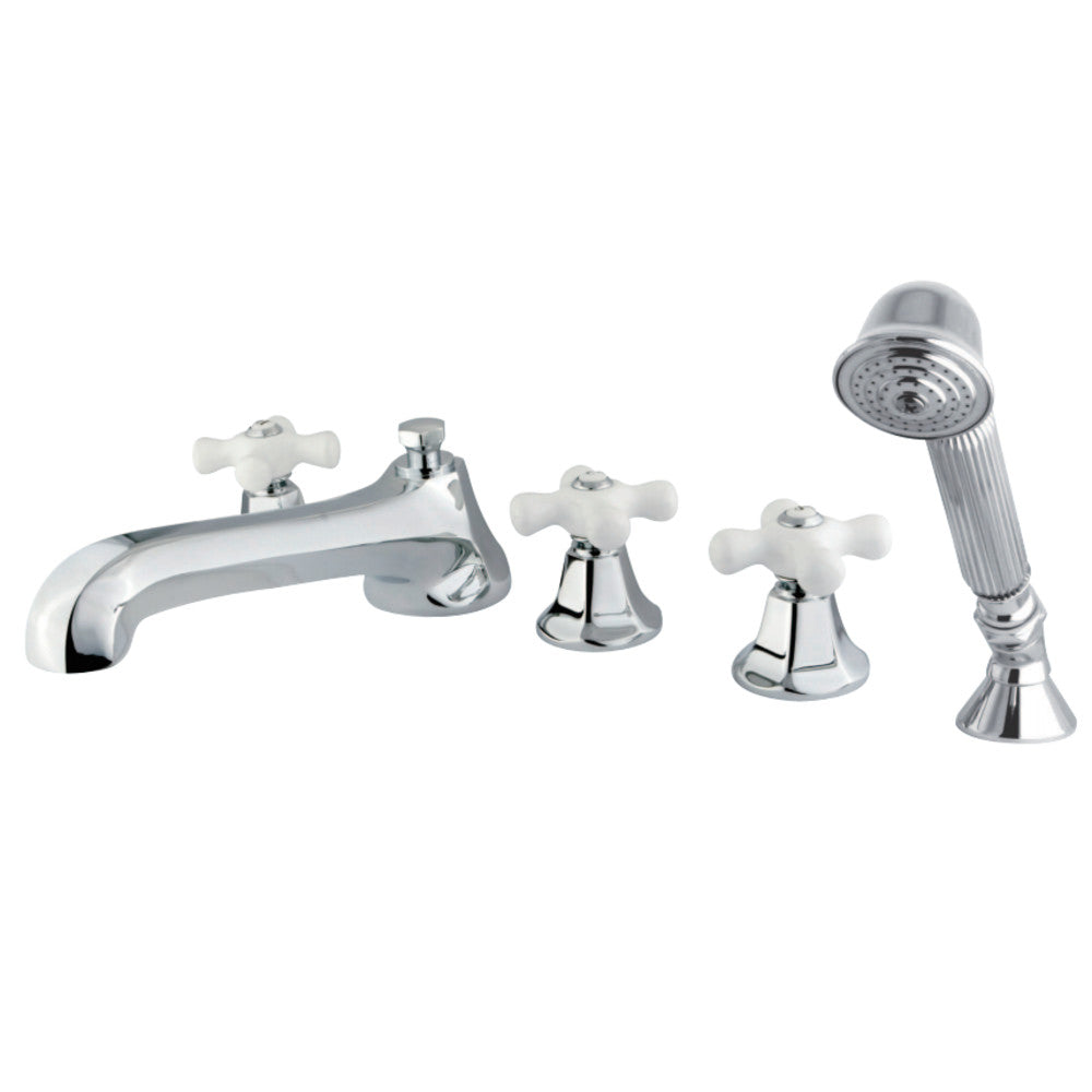 Kingston Brass KS43015PX Roman Tub Faucet with Hand Shower, Polished Chrome - BNGBath
