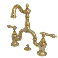 Thumbnail for Kingston Brass KS7972AL English Country Bathroom Bridge Faucet, Polished Brass - BNGBath