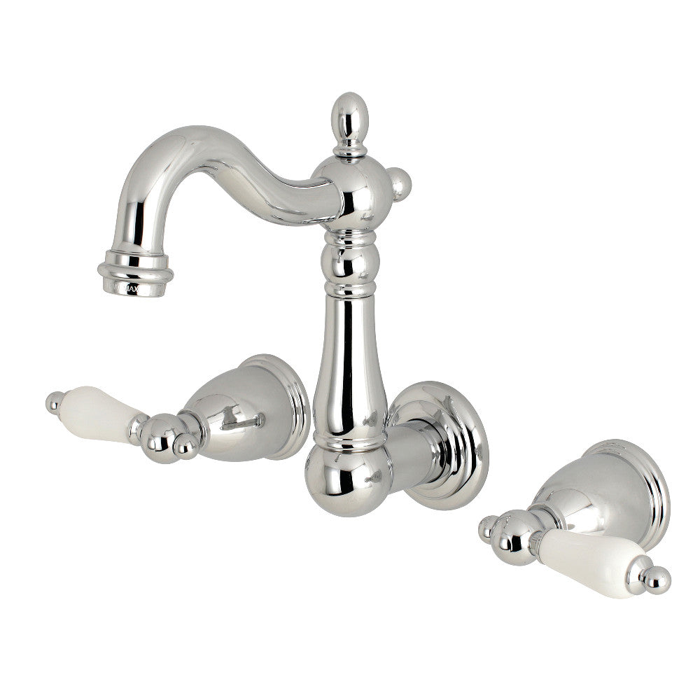 Kingston Brass KS1221PL 8-Inch Center Wall Mount Bathroom Faucet, Polished Chrome - BNGBath