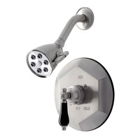 Thumbnail for Kingston Brass VB4638PKLSO Metropolitan Onyx Shower Faucet Only with Lever Handle, Brushed Nickel - BNGBath