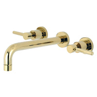 Thumbnail for Kingston Brass KS8022DL Concord Two-Handle Wall Mount Tub Faucet, Polished Brass - BNGBath