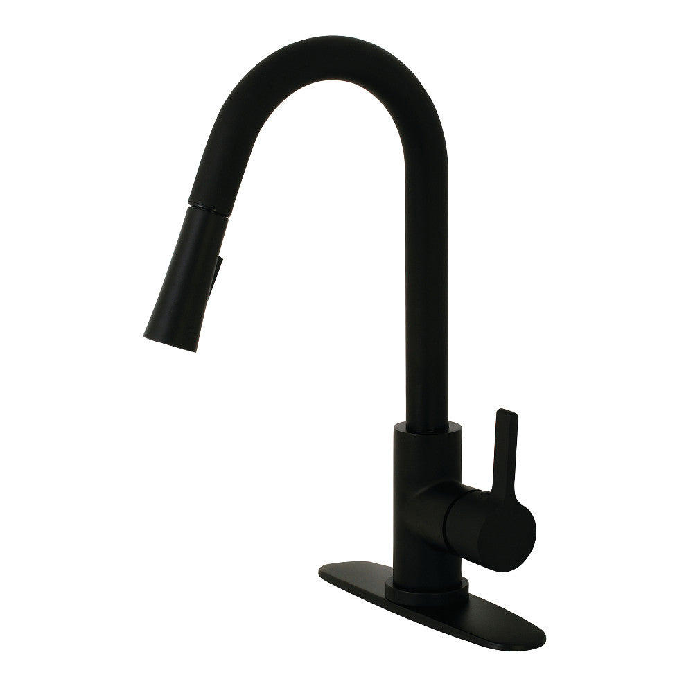 Gourmetier LS8680CTL Continental Single-Handle Pull-Down Kitchen Faucet, Matte Black - BNGBath