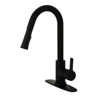 Thumbnail for Gourmetier LS8680CTL Continental Single-Handle Pull-Down Kitchen Faucet, Matte Black - BNGBath