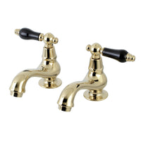 Thumbnail for Kingston Brass KS1102PKL Basin Tap Faucet with Cross Handle, PB - BNGBath