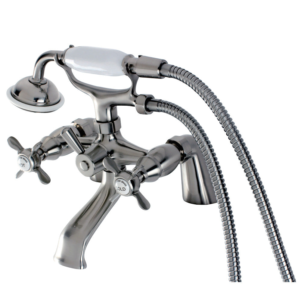 Kingston Brass KS287SN Essex Clawfoot Tub Faucet with Hand Shower, Brushed Nickel - BNGBath
