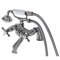 Thumbnail for Kingston Brass KS287SN Essex Clawfoot Tub Faucet with Hand Shower, Brushed Nickel - BNGBath