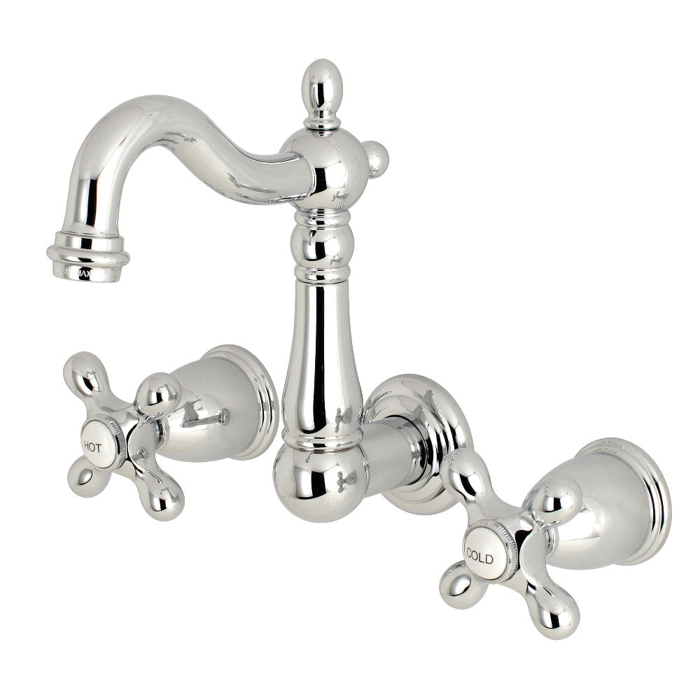 Kingston Brass KS1221AX 8-Inch Center Wall Mount Bathroom Faucet, Polished Chrome - BNGBath