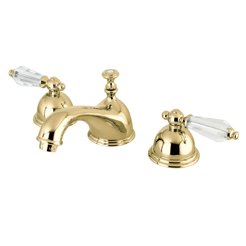 Kingston Brass KS3962WLL Wilshire Widespread Bathroom Faucet with Brass Pop-Up, Polished Brass - BNGBath