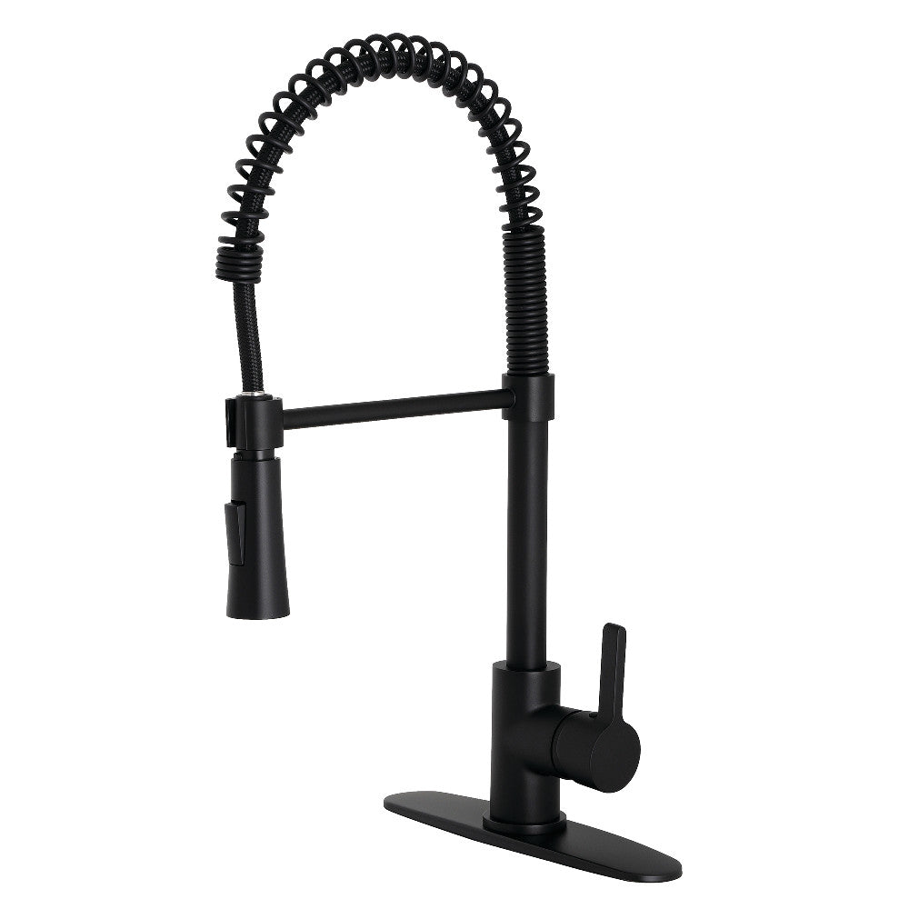 Gourmetier LS8670CTL Continental Single-Handle Pre-Rinse Kitchen Faucet, Matte Black - BNGBath