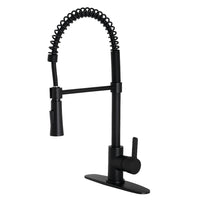 Thumbnail for Gourmetier LS8670CTL Continental Single-Handle Pre-Rinse Kitchen Faucet, Matte Black - BNGBath