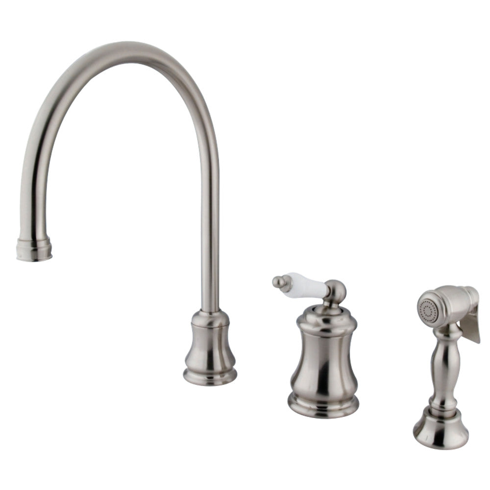 Kingston Brass KS3818PLBS Widespread Kitchen Faucet, Brushed Nickel - BNGBath