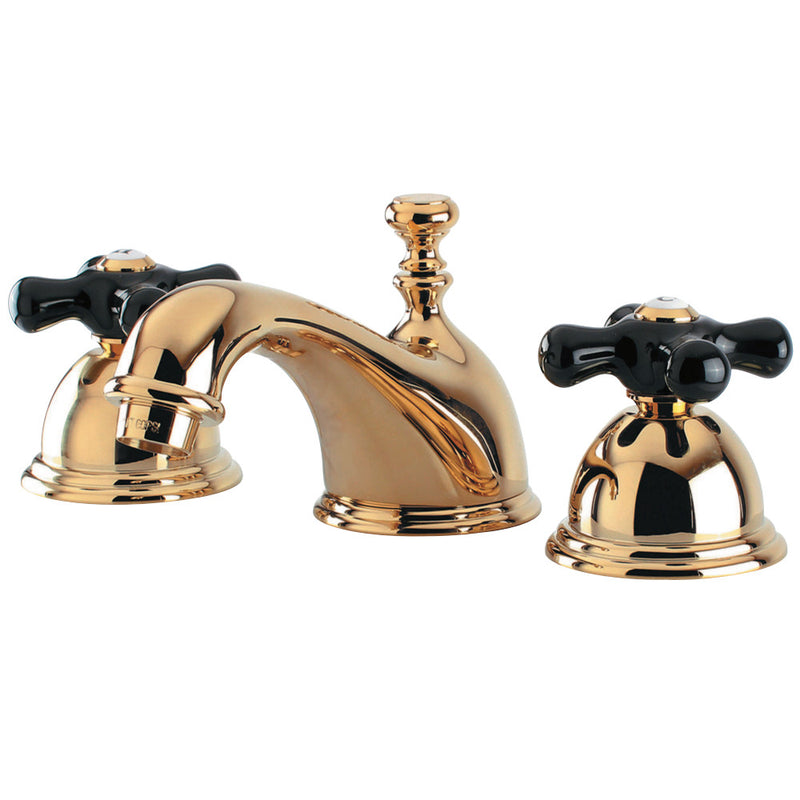 Kingston Brass KS3962PKX Duchess Widespread Bathroom Faucet with Brass Pop-Up, Polished Brass - BNGBath