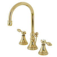 Thumbnail for Kingston Brass KS2982TAL Tudor Widespread Bathroom Faucet with Brass Pop-Up, Polished Brass - BNGBath