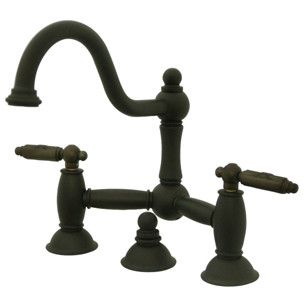Kingston Brass KS3915GL Restoration Bathroom Bridge Faucet, Oil Rubbed Bronze - BNGBath