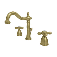 Thumbnail for Kingston Brass KB1977AX Heritage Widespread Bathroom Faucet with Brass Pop-Up, Brushed Brass - BNGBath