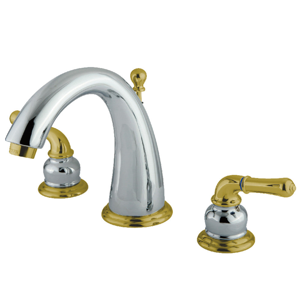 Kingston Brass KS2964 8 in. Widespread Bathroom Faucet, Polished Chrome/Polished Brass - BNGBath
