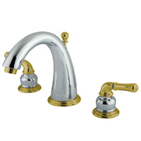 Thumbnail for Kingston Brass KS2964 8 in. Widespread Bathroom Faucet, Polished Chrome/Polished Brass - BNGBath