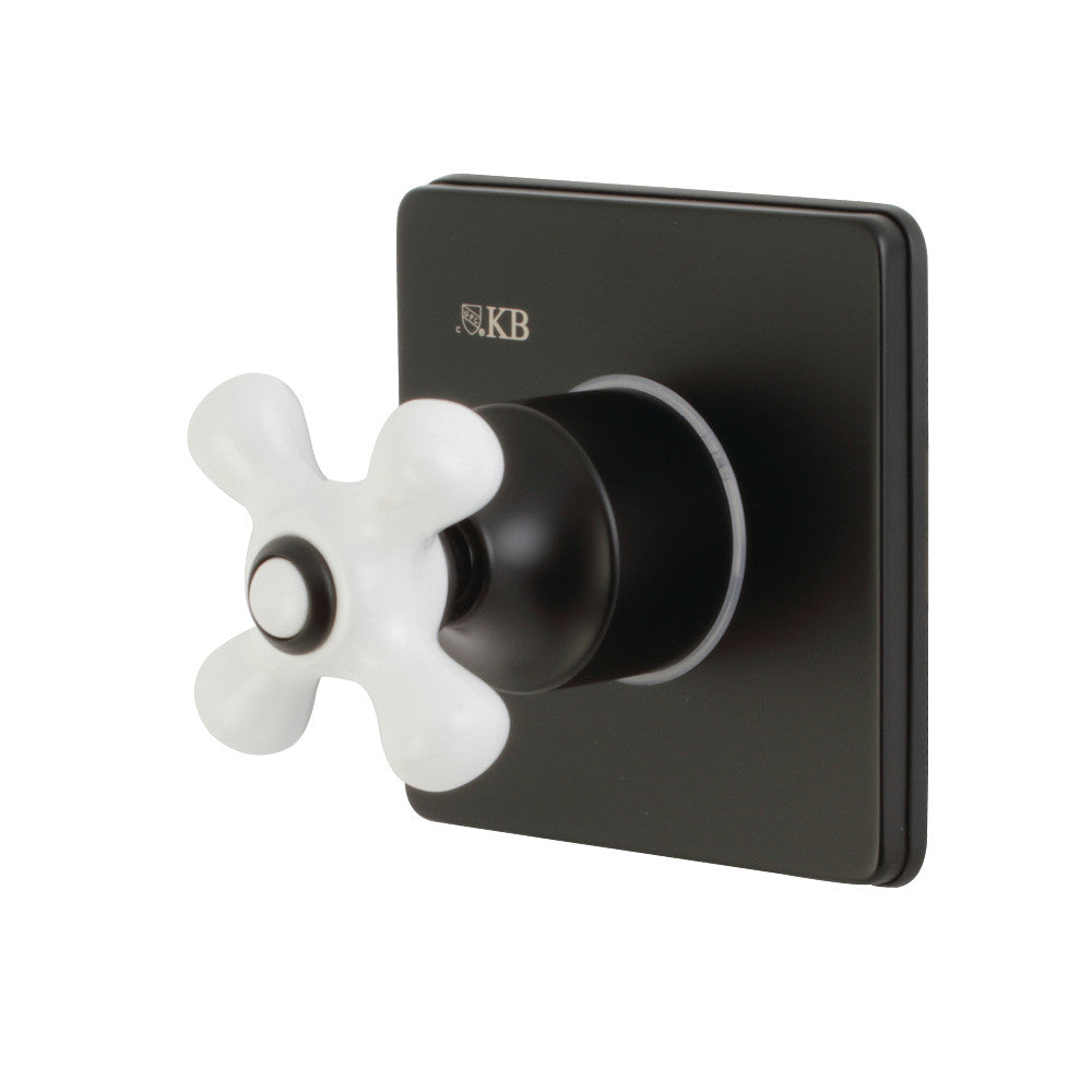 Kingston Brass KS3040PX 3-Way Diverter Valve with Trim Kit, Matte Black - BNGBath