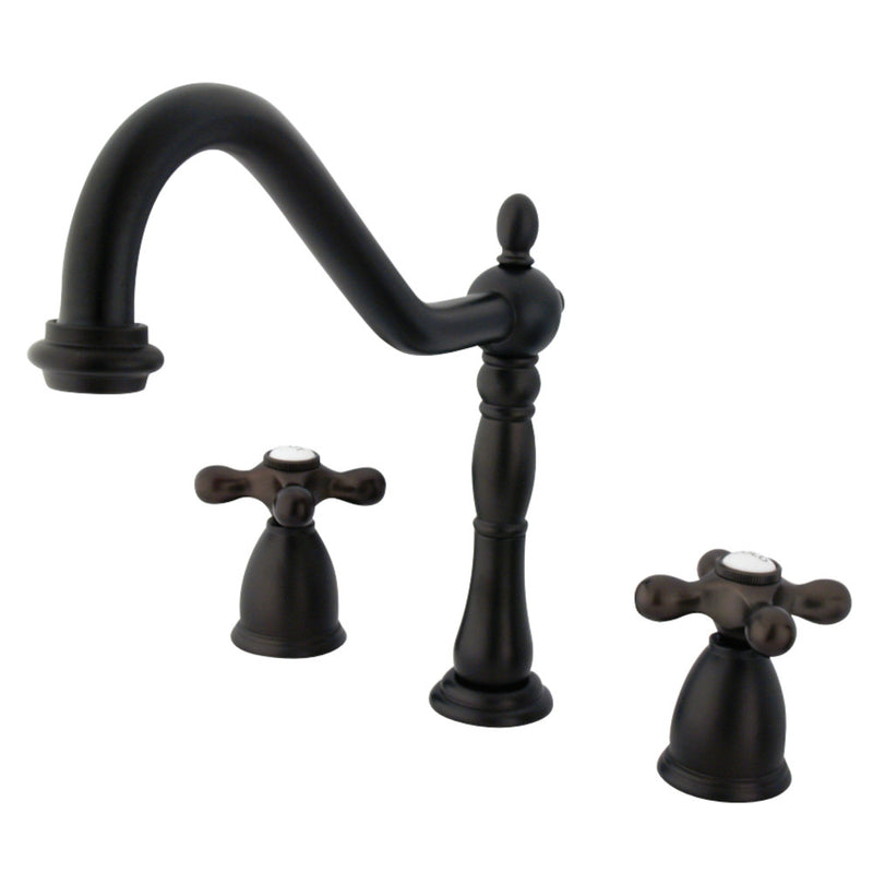 Kingston Brass KB1795AXLS Widespread Kitchen Faucet, Oil Rubbed Bronze - BNGBath