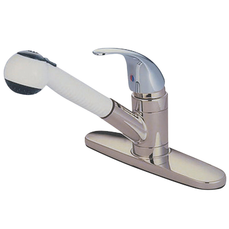 Kingston Brass KB6707LL Legacy Pull-Out Kitchen Faucet, Brushed Nickel/Polished Chrome - BNGBath