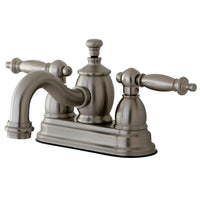 Thumbnail for Kingston Brass KS7108TL 4 in. Centerset Bathroom Faucet, Brushed Nickel - BNGBath
