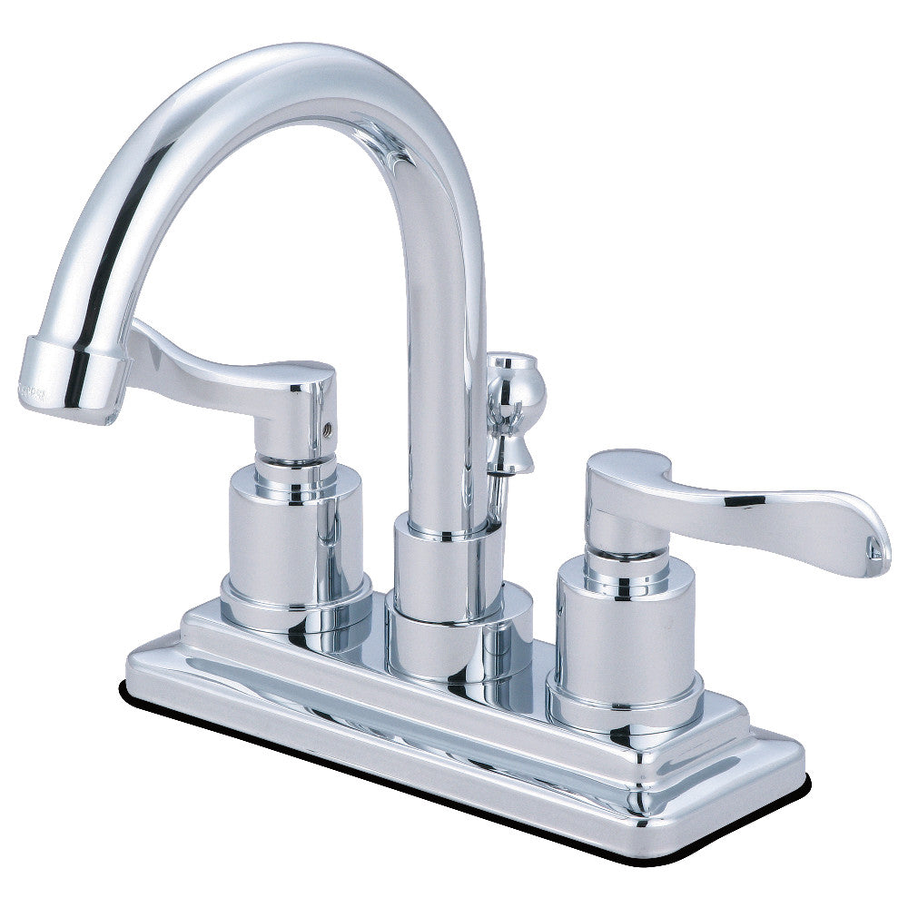 Kingston Brass KS8661DFL NuWave 4 in. Centerset Bathroom Faucet with Brass Pop-Up, Polished Chrome - BNGBath