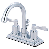 Thumbnail for Kingston Brass KS8661DFL NuWave 4 in. Centerset Bathroom Faucet with Brass Pop-Up, Polished Chrome - BNGBath