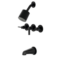 Thumbnail for Kingston Brass KBX8130NDL NuvoFusion Three-Handle Tub and Shower Faucet, Matte Black - BNGBath