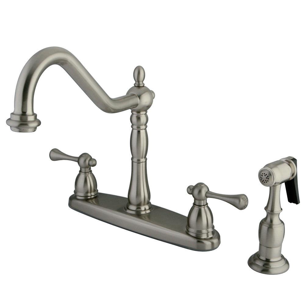 Kingston Brass KB7758BLBS English Vintage Centerset Kitchen Faucet, Brushed Nickel - BNGBath