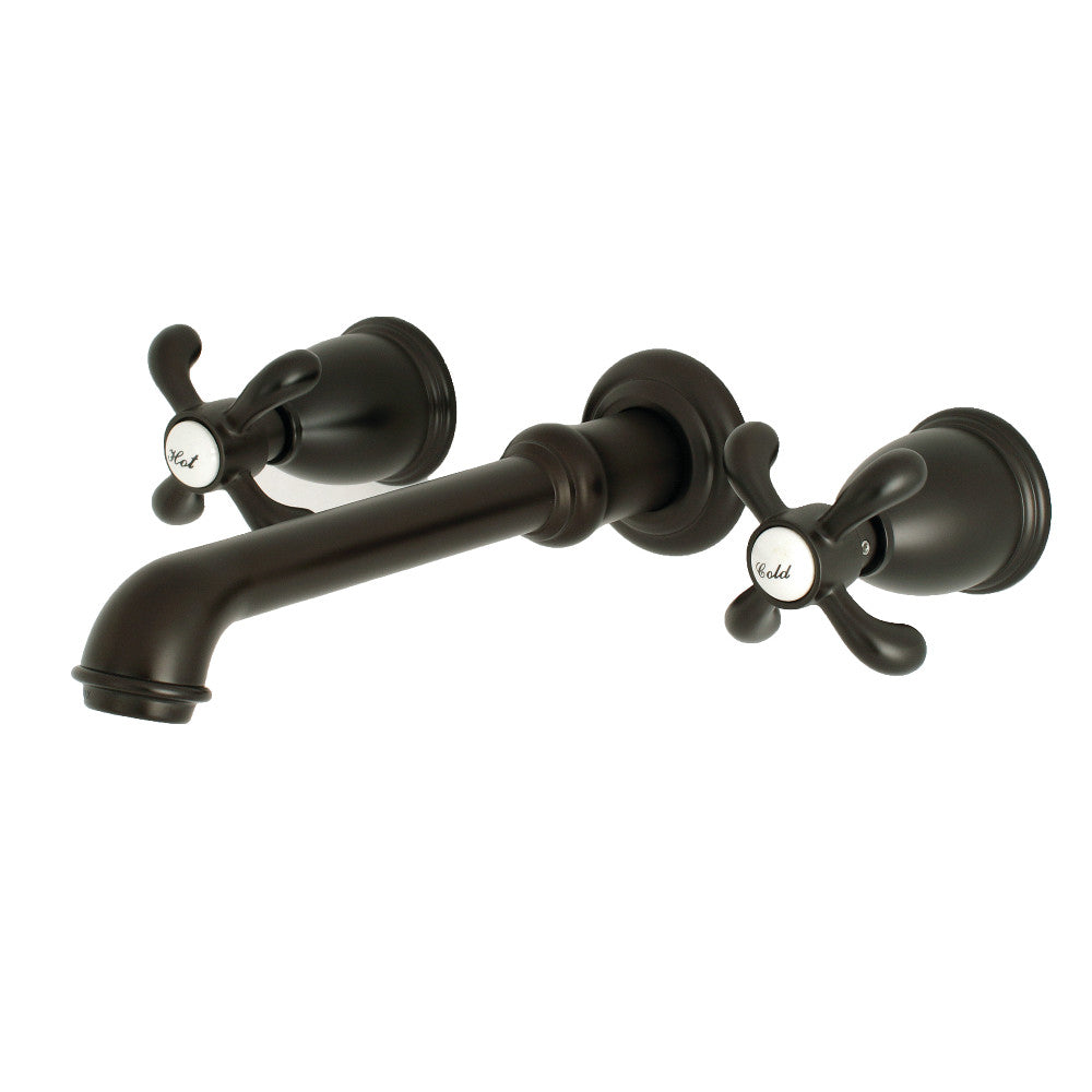 Kingston Brass KS7125TX French Country Two-Handle Wall Mount Bathroom Faucet, Oil Rubbed Bronze - BNGBath