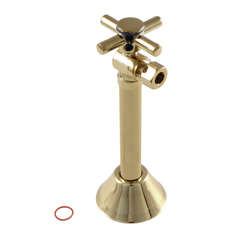 Kingston Brass CC83202DX Concord 1/2" Sweat x 3/8" O.D. Comp, Angle Shut Off Valve with 5" Extension, Polished Brass - BNGBath