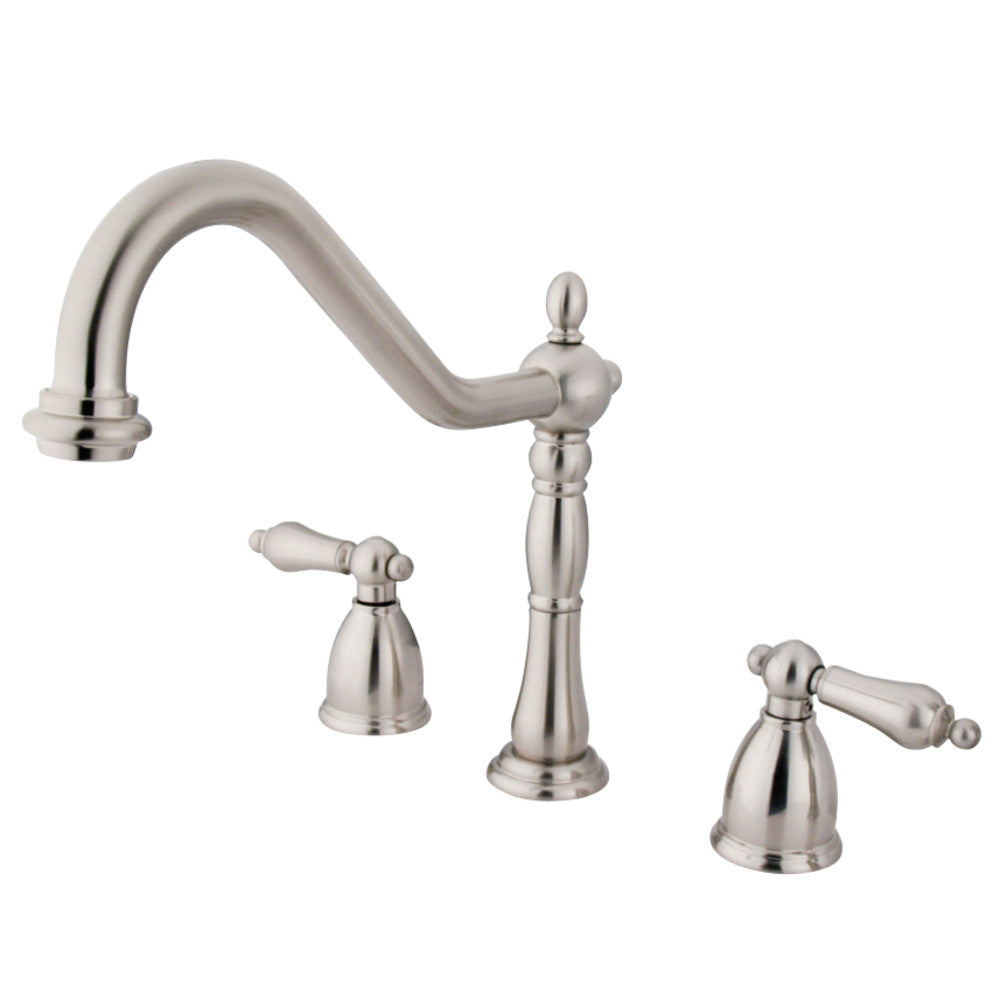 Kingston Brass KB1798ALLS Widespread Kitchen Faucet, Brushed Nickel - BNGBath