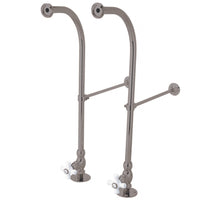 Thumbnail for Kingston Brass CC458CX Rigid Freestand Supplies with Stops, Brushed Nickel - BNGBath