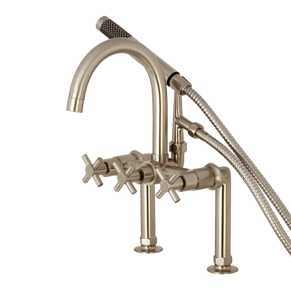 Aqua Vintage AE8108DX Concord 7-Inch Deck Mount Clawfoot Tub Faucet, Brushed Nickel - BNGBath