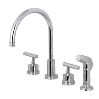 Thumbnail for Kingston Brass KS8721CML Widespread Kitchen Faucet, Polished Chrome - BNGBath