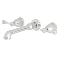 Thumbnail for Kingston Brass KS7121BL Two-Handle Wall Mount Bathroom Faucet, Polished Chrome - BNGBath