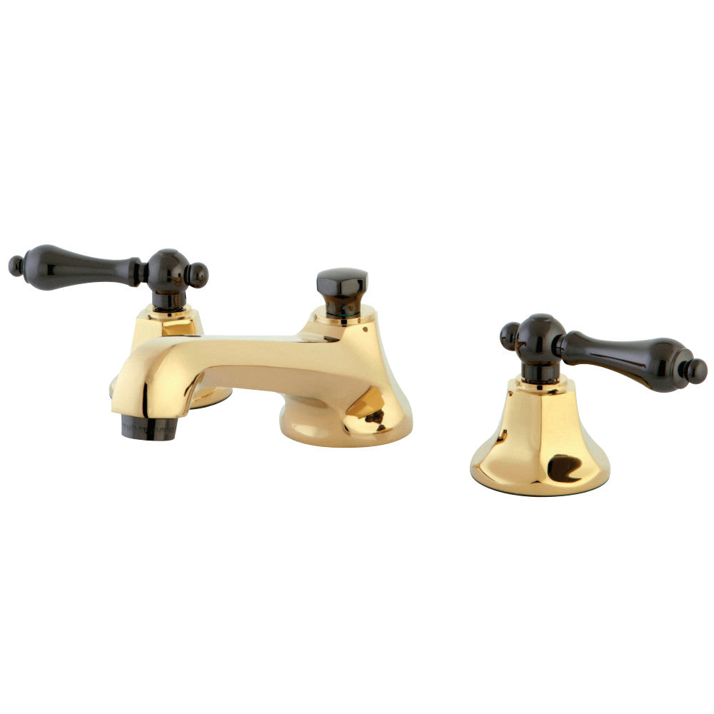 Kingston Brass NS4466AL Widespread Bathroom Faucet, Polished Brass/Black Stainless Steel - BNGBath