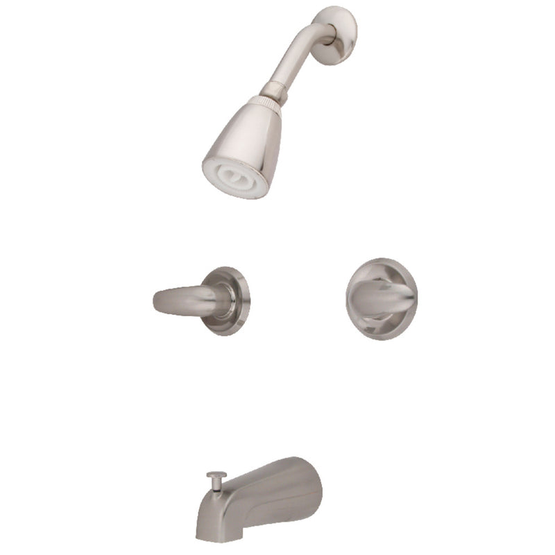 Kingston Brass KB248LL Tub and Shower Faucet, Brushed Nickel - BNGBath