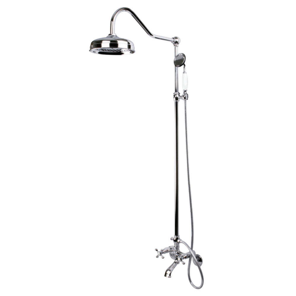 Kingston Brass CCK2661 Vintage Clawfoot Tub Faucet Package with Shower Combo, Polished Chrome - BNGBath
